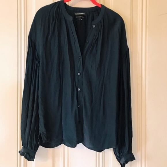 Something Navy Viscose Blouse Small EUC - Picture 3 of 4